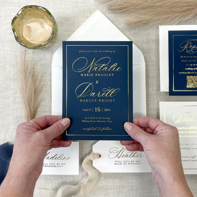 Wedding Invitations with Foil